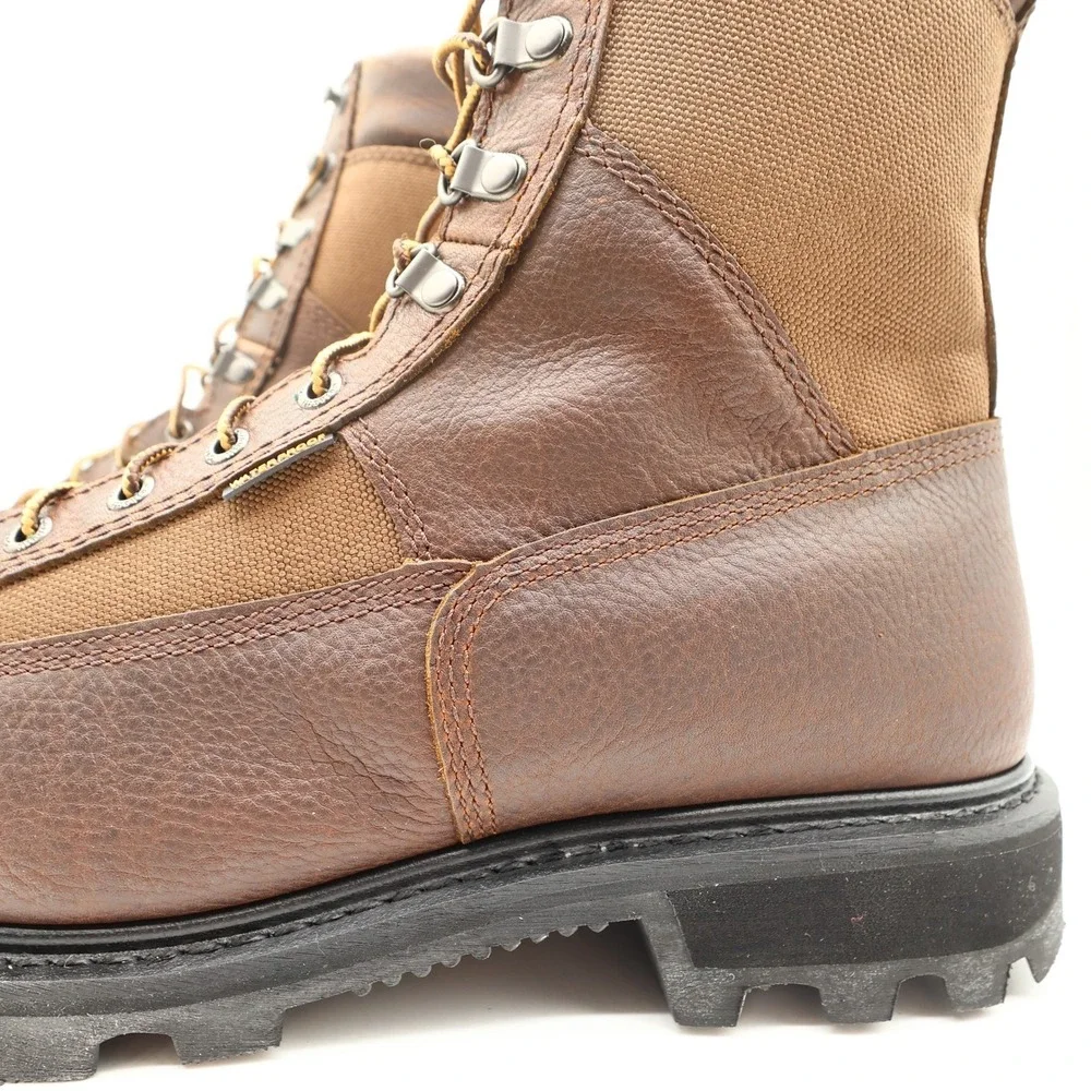 Carhartt Work Boots Mens 12 M Brown Leather Waterproof 8
